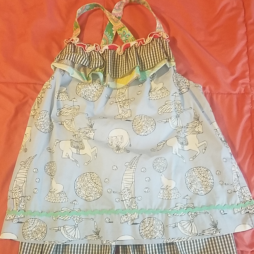 Matilda Jane size 10 circus animal gingham outfit - Picture 2 of 4